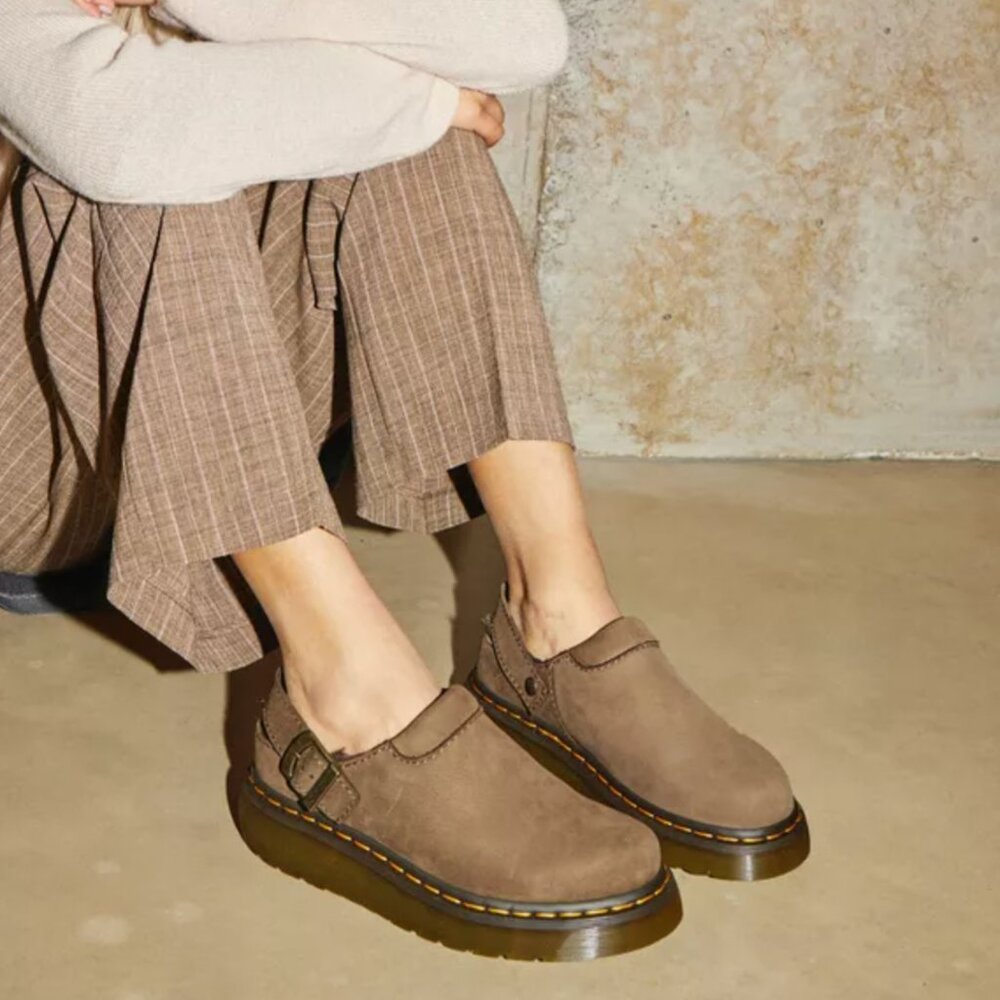 Dr. Martens Brown Nubuck Mary Jane Clogs